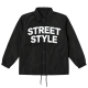 Black Collared Jacket with "STREET STYLE" Letter Print