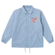 Light Blue Collared Jacket with Heart Collage Print