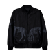 Men's Black Bomber Jacket with Horse Silhouette Print